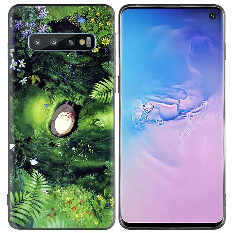 Черный силиконовый чехол Studio Ghibli Totoro для samsung Galaxy M20 S10e S10 S9 M10 S8 Plus 5G S7 S6 Edge
