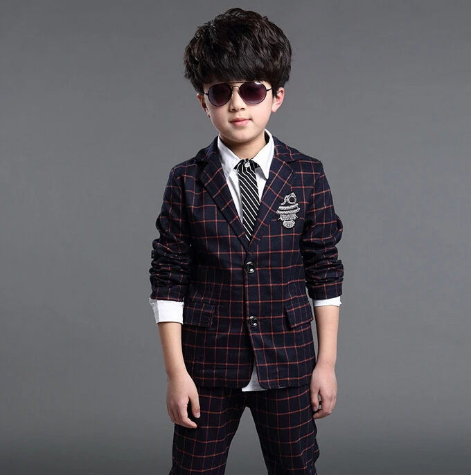 wine red suits Новинка года; торжественные костюмы для мальчиков на свадьбу; брендовые От 6 до 14 лет в английском стиле для мальчиков; нарядные смокинги в клетку для мальчиков; Детские торжественные костюмы - Цвет: wine red suits