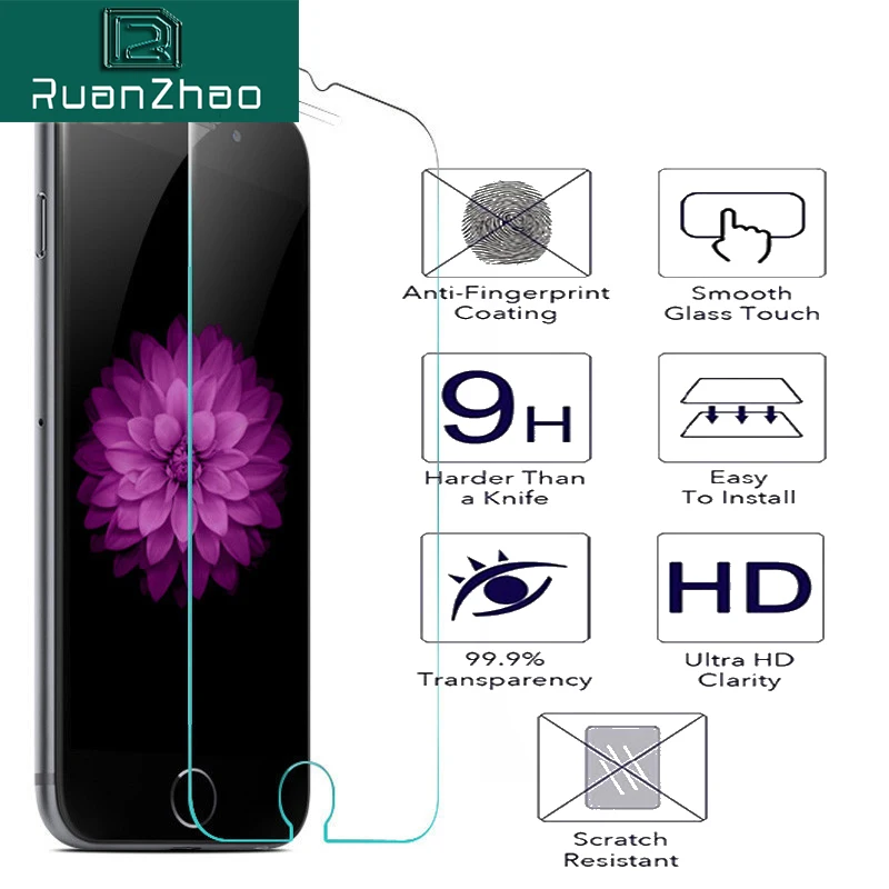 Закаленное стекло для iPhone 6 6s Plus 7 8 plus X XS MAX XR Высокое качество Защита экрана