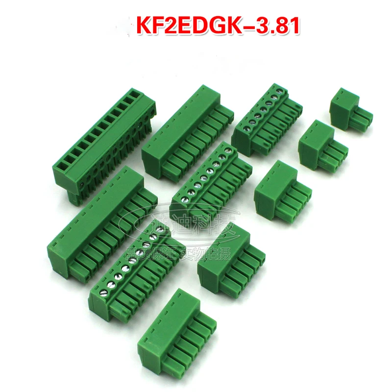 100 шт./лот подключаемый PCB терминал 2EDGK 3 81 2P ~ 8P отверстие гнездо (медь