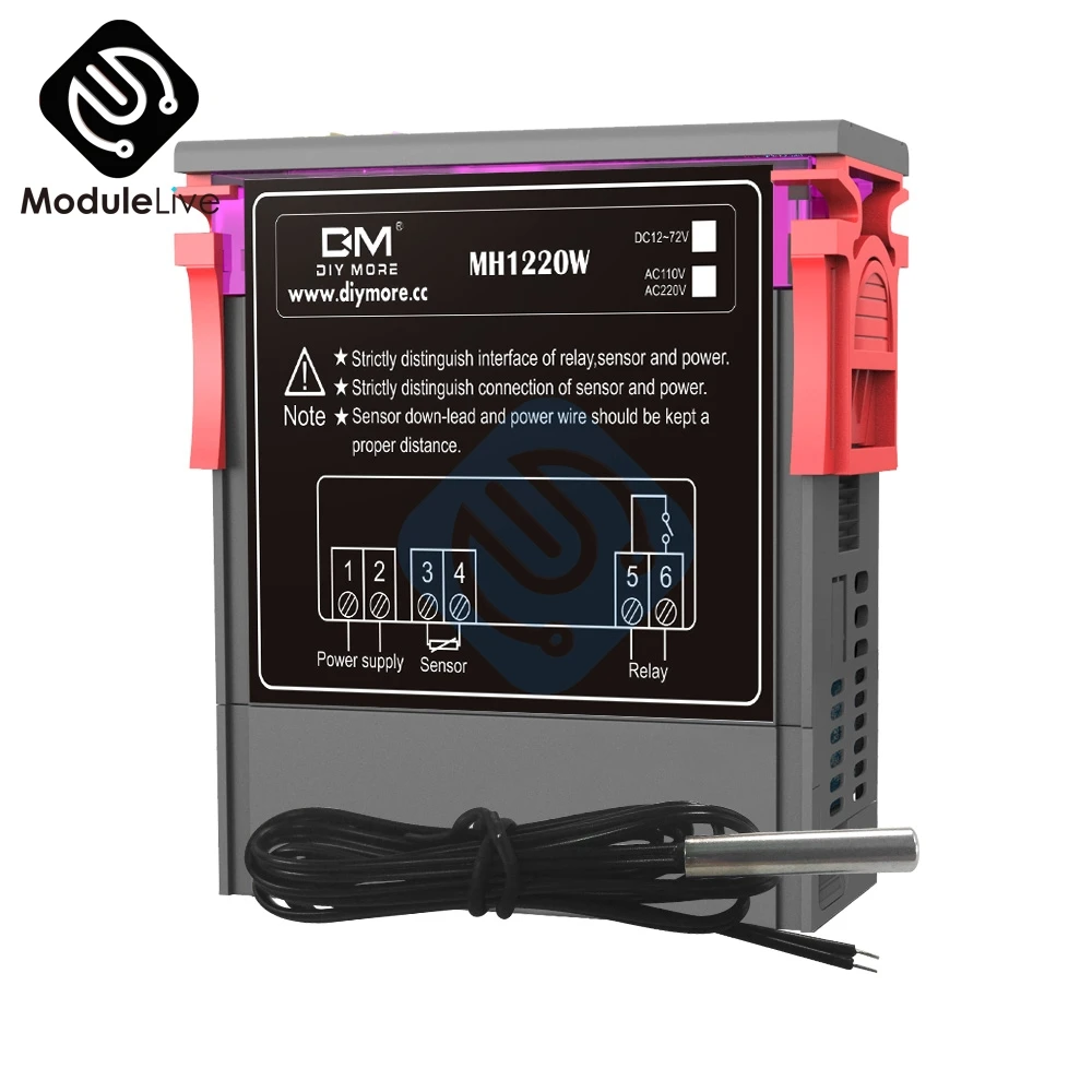 Цифровой дисплей MH1220W 220V 110V 12V термостат температурный контроллер внутренний