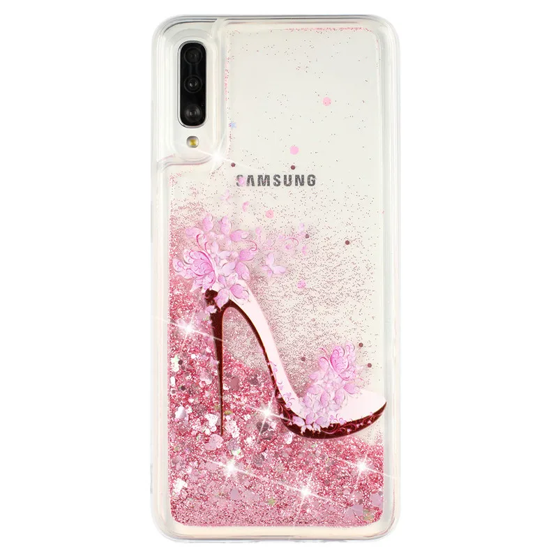 Мягкий чехол для Samsung Galaxy A50, чехол для Samsung A10 A20 A30 A40 A50 A70 M10 M20 M30, блестящий чехол с динамической жидкостью - Цвет: J