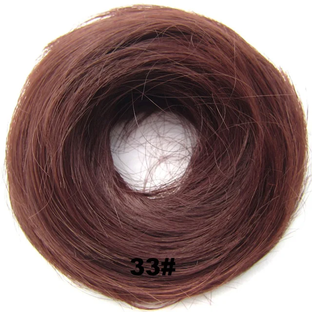 Q7 Color 33 Женские Эластичные прямые синтетические шиньоны резинка для волос обертка для волос пучок шиньон аксессуары Q7, 30 г 24 цвета avialble 1 шт - Цвет: Q7 Color 33
