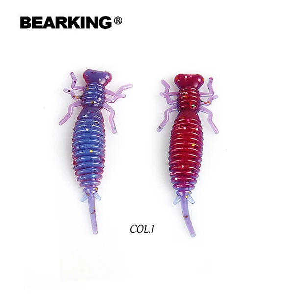 COL.I BEARKING Larva, мягкие приманки, 50 мм, 62 мм, 85 мм, искусственные приманки для рыбалки, силиконовые приманки для ловли окуня, блесна для щуки, плавающая приманка, пластиковые приманки, червь - Цвет: COL.I