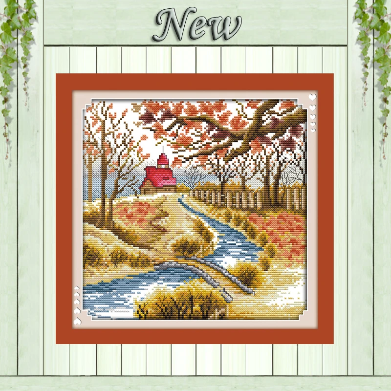 Корейский стиль вид пейзаж сельская местность печать на холсте DMC 11CT 14CT наборы