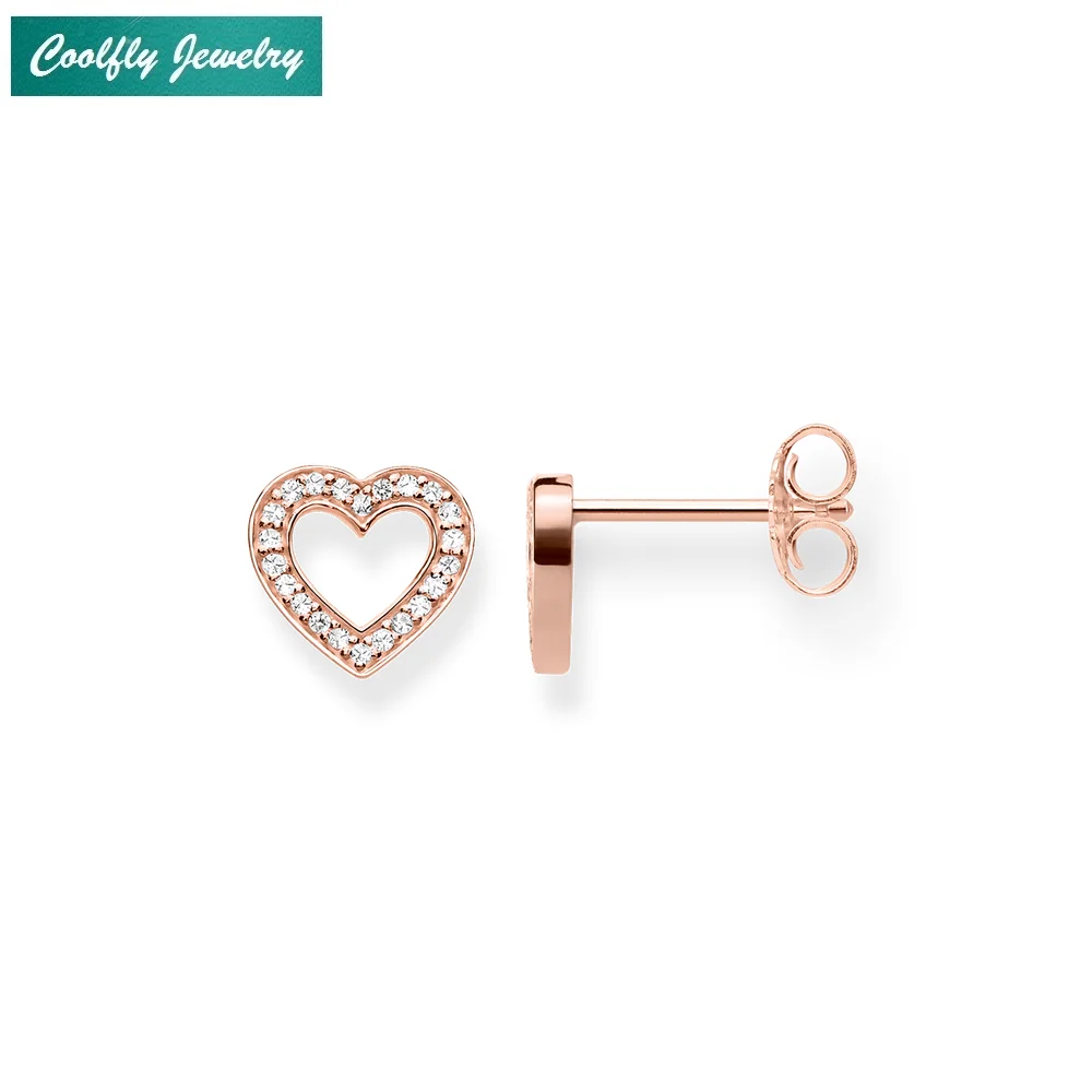 COOLFLY 2018 новые серьги из розового золота и серебра цвета кубического циркония