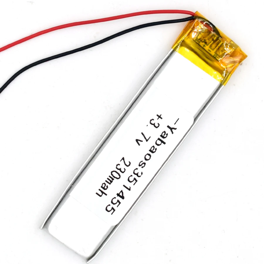 3 7 V 230 mAh литий полимерная аккумуляторная батарея 351455 Li Po ion для GPS Bluetooth MP3 MP4