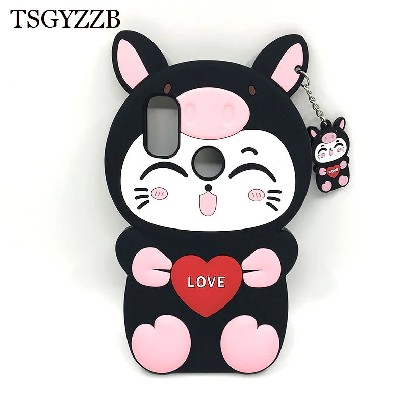 Pig Cat Black Чехол с 3D рисунком единорога кота кекса стежка для Xiaomi Mi A2 Lite MiA2 Чехлы Мягкий силиконовый чехол для Xiaomi Mi A2 Mi A2lite Coque - Цвет: Pig Cat Black