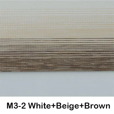 M3-2 White and Brown EWAY Каса Зебра жалюзи градиентные цветные зебры оттенки солнцезащитные рулонные шторы Жалюзи День Ночь рулонные жалюзи No. ZB_M3 - Цвет: M3-2 White and Brown