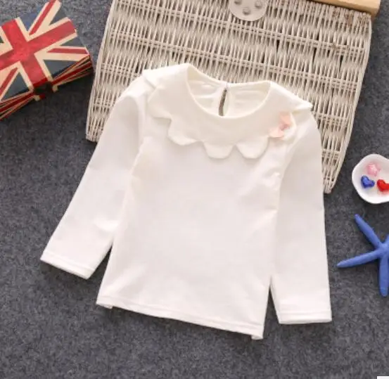 5 kids t shirts Детская одежда; сезон осень-зима футболка для маленьких девочек хлопковая футболка с длинными рукавами для девочек От 0 до 6 лет для малышей; JW6697 - Цвет: 5 kids t shirts