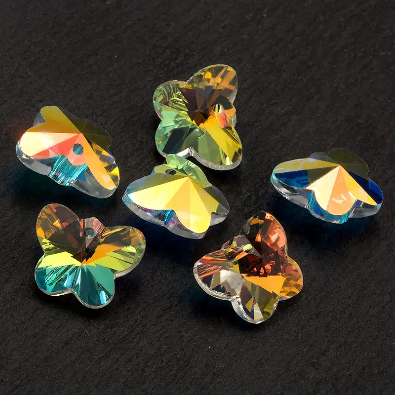 Хрустальные бусины с одним отверстием 14 мм 28 шт./упак. стеклянные AB в форме