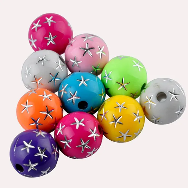 Модные Разноцветные Акриловые бусины 8 мм 80 шт. круглые свободные для