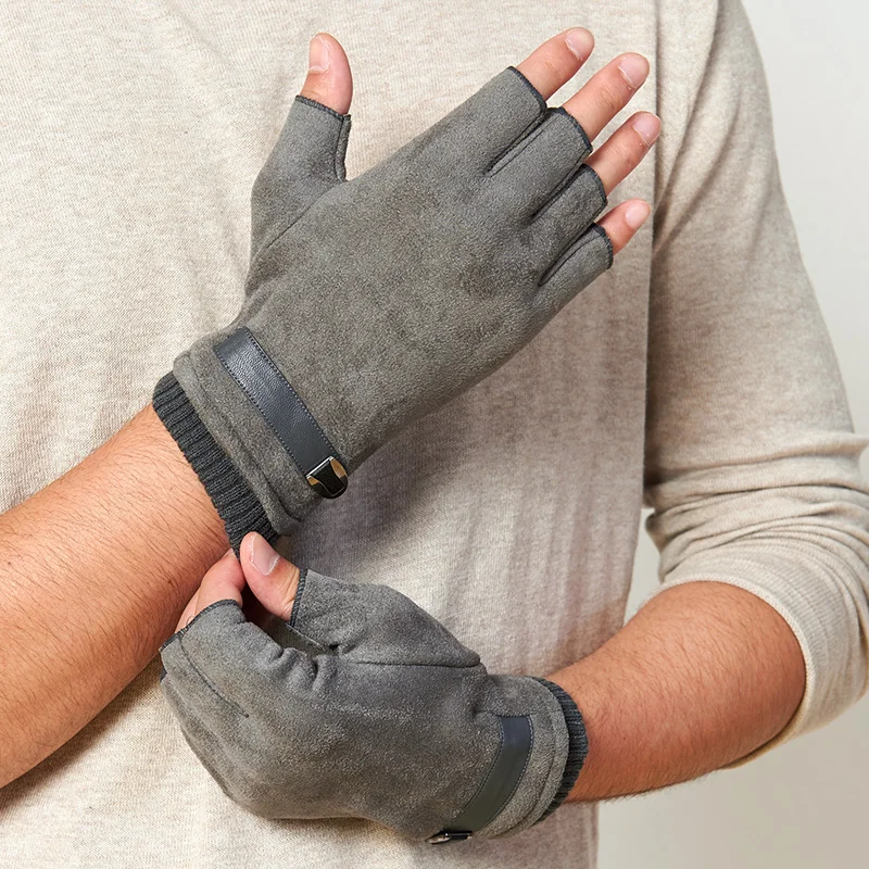 REALBY зимние мужские перчатки высшего качества без пальцев дышащие для вождения