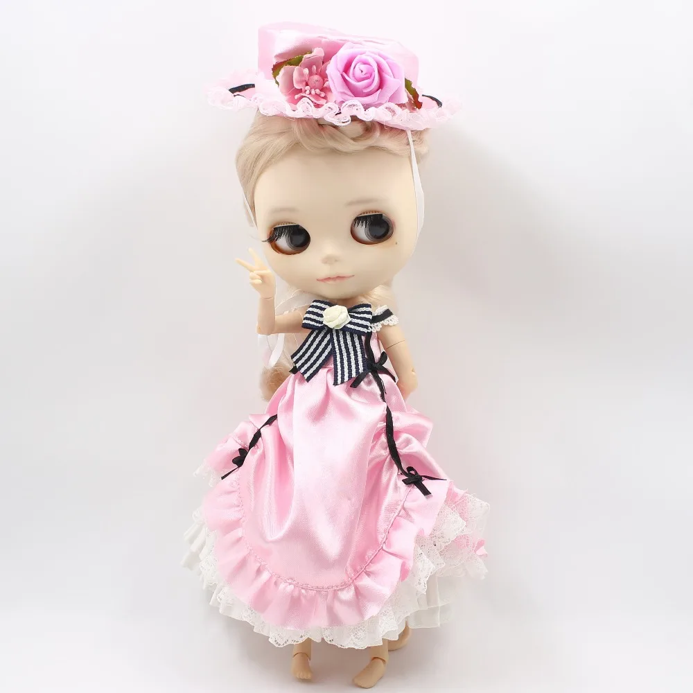 Ice blyth кукла bjd платье принцессы в стиле «лолита» розовое платье костюм со шляпой