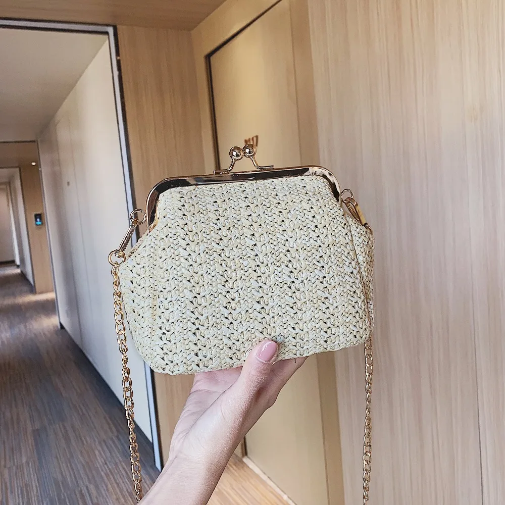 Летняя соломенная вечерняя сумка женская клатч 2019 корейская версия полосатая