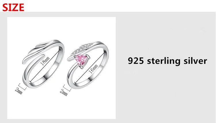 Женские свадебные кольца ангельские крылья из серебра 925 пробы с фианитом |