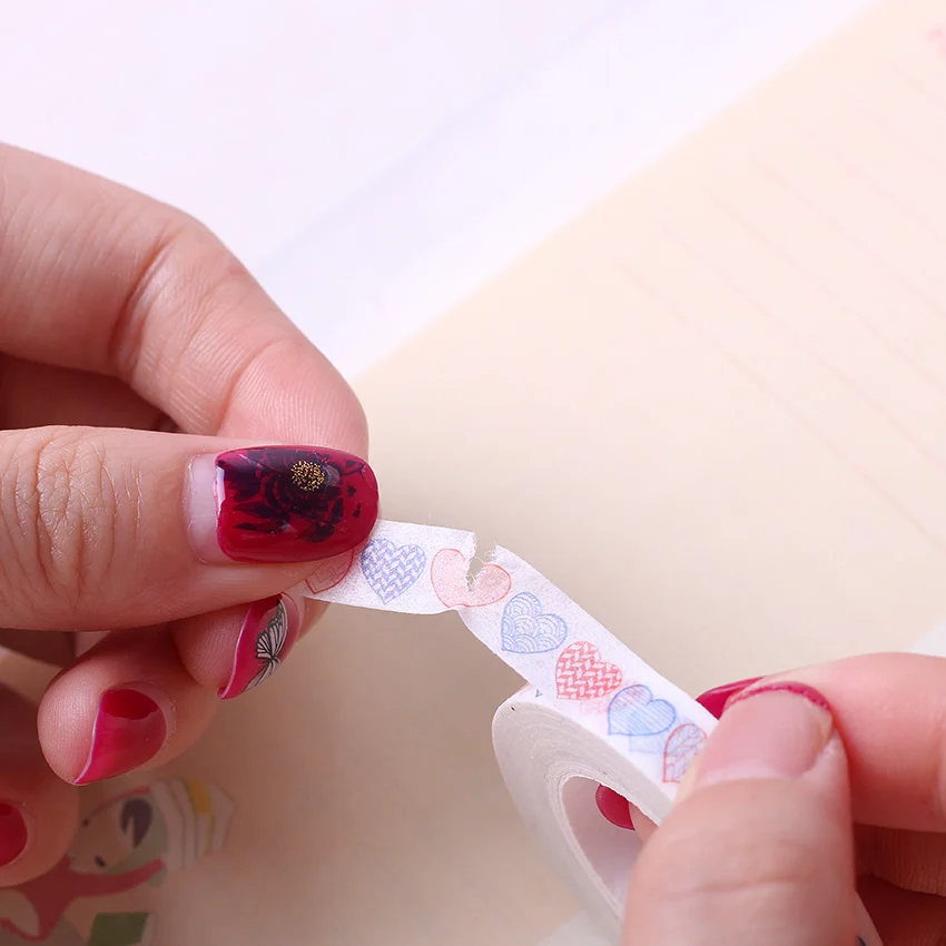 1 шт. DIY Бумага васи лента Бумага Декоративная любовь сердце клей маскирующая клеевая лента офисные канцелярские принадлежности