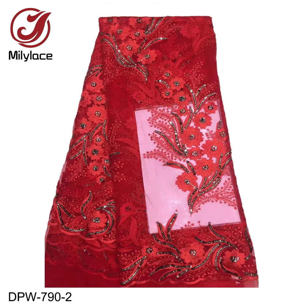 Африканская кружевная ткань 2019 Высококачественная вышитая блестками