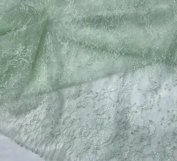 Green Новое тонкое кружево с ресницами Шантильи французское кружево 6 цветов! 1,35x1,45 метров = 1 шт женское сексуальное платье diy шитье кружева - Цвет: Green