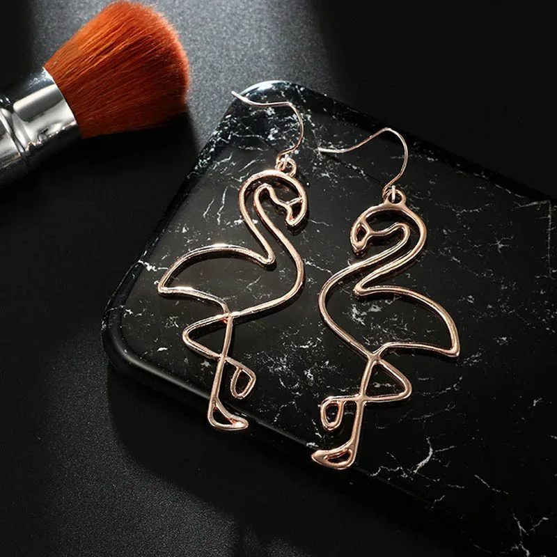 Женские серьги гвоздики в виде фламинго 2019|Серьги-гвоздики| |