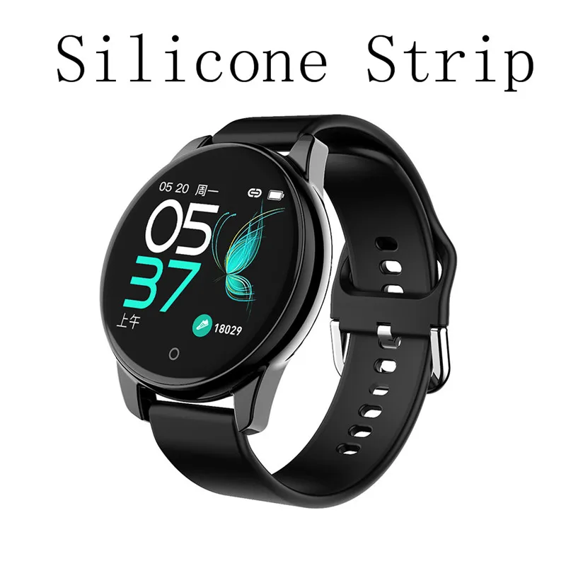 Black Silicone Strip Обновление Bluetooth Smartwatch водонепроницаемый IP67 монитор сердечного ритма мульти-спортивный фитнес-трекер совместим с телефонами Android IOS - Цвет: Black Silicone Strip