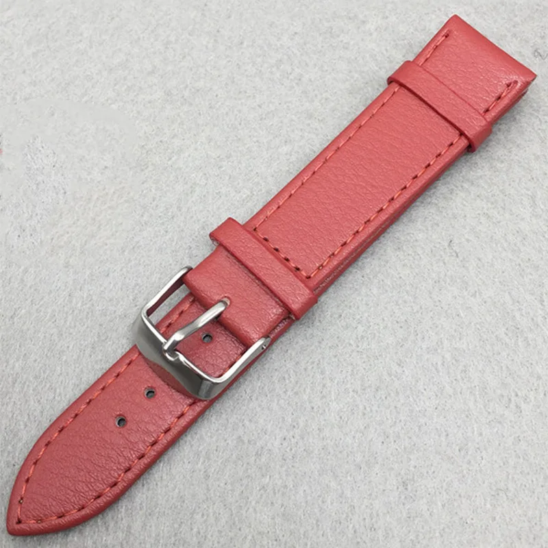 Натуральная кожа Смотреть Straps14mm 16 мм 18 мм 20 мм 22 мм черный темно-коричневый Для женщин Для мужчин корова кожаный ремень часы группа ремень с пряжкой - Цвет ремешка: Красный