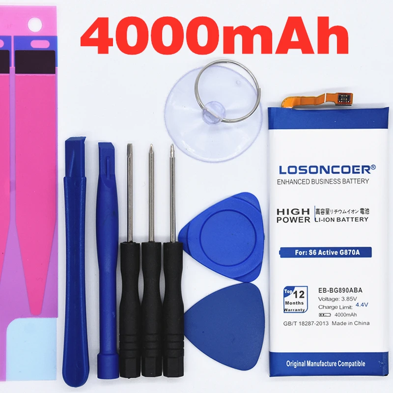 losoncoer 4000 мА/ч, EB-BG890ABA Батарея для samsung Galaxy G890A S6 активный LTE-A S6 активный G870A SM-G890 SM-G890A