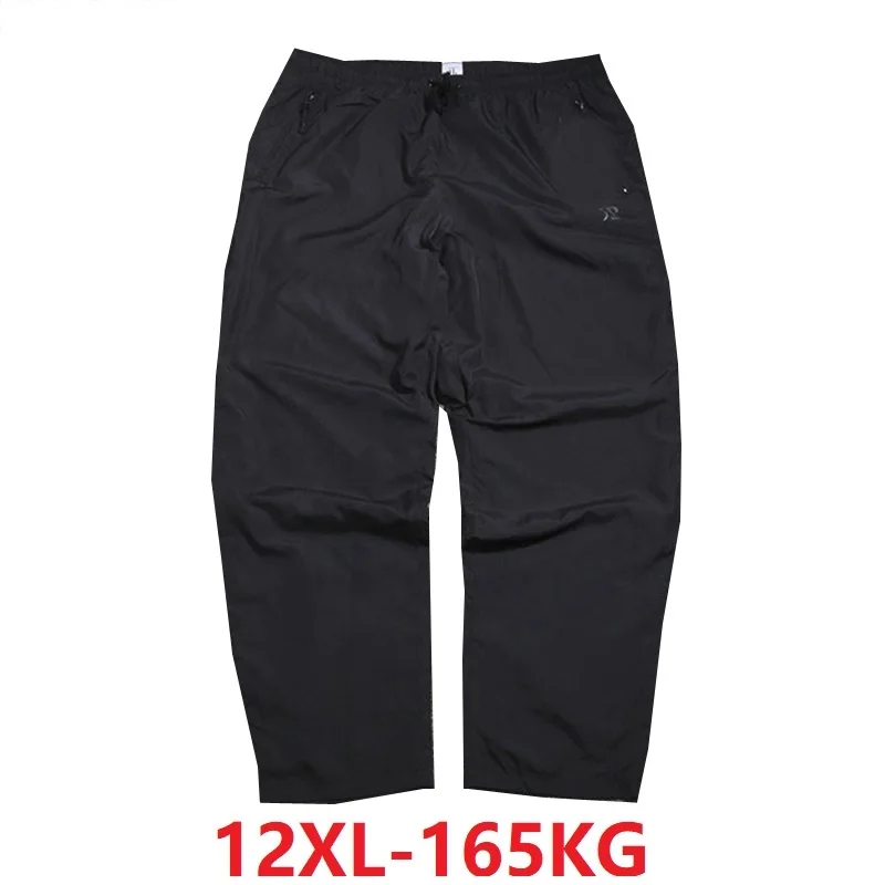Летние мужские брюки 10XL 12XL 8XL 9XL черные большие размеры дышащие свободные