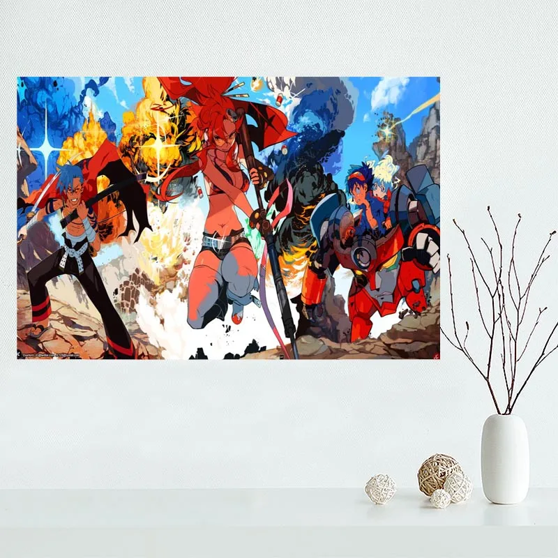 Холщовый постер Tengen Toppa Gurren Lagann украшение для дома настенное искусство Новое