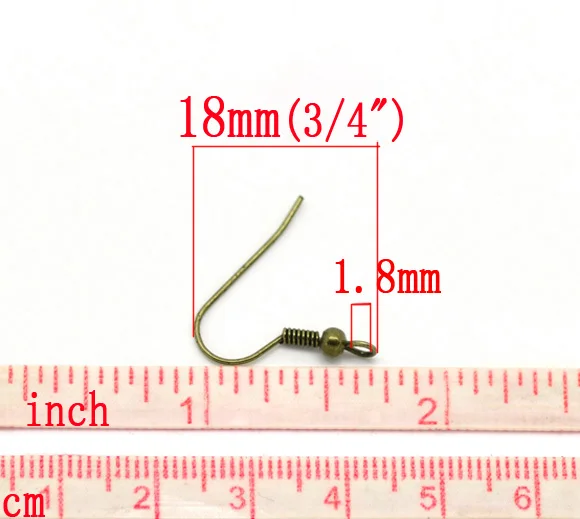 DoreenBeads античные бронзовые Серьги проволочные крючки 21x20 мм (без свинца никеля) 150