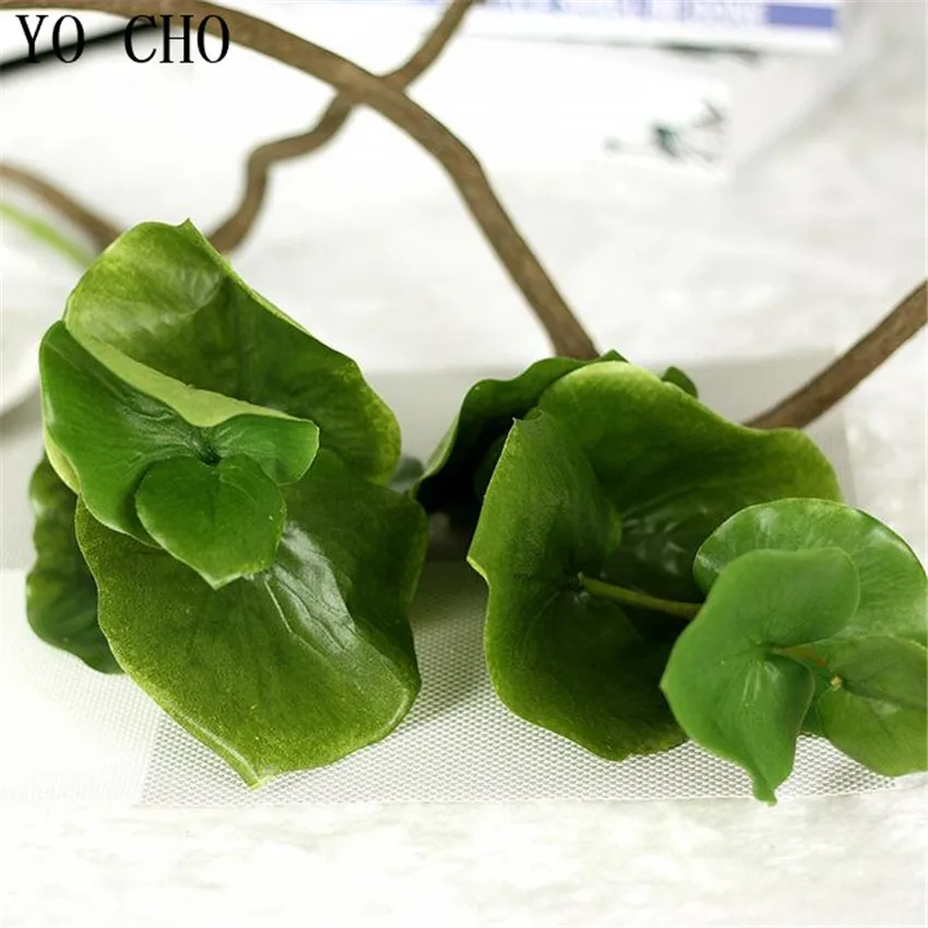 Green Йо Чо искусственные листья лист для искусства Скрапбукинг свадебные декоративные шелковые поддельные растения для дома вечерние Полиэстеровые кленовые осенние листья - Цвет: Green