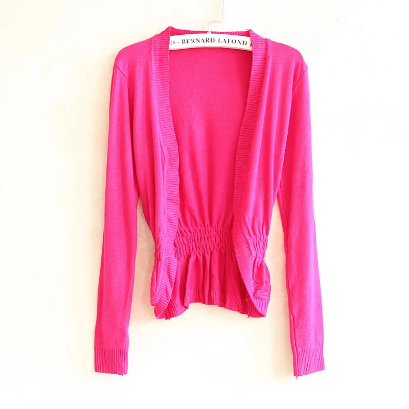 Кардиган Женский Вязаный Розовый Свитер На Осень 2017 Горячая Продажа Короткие