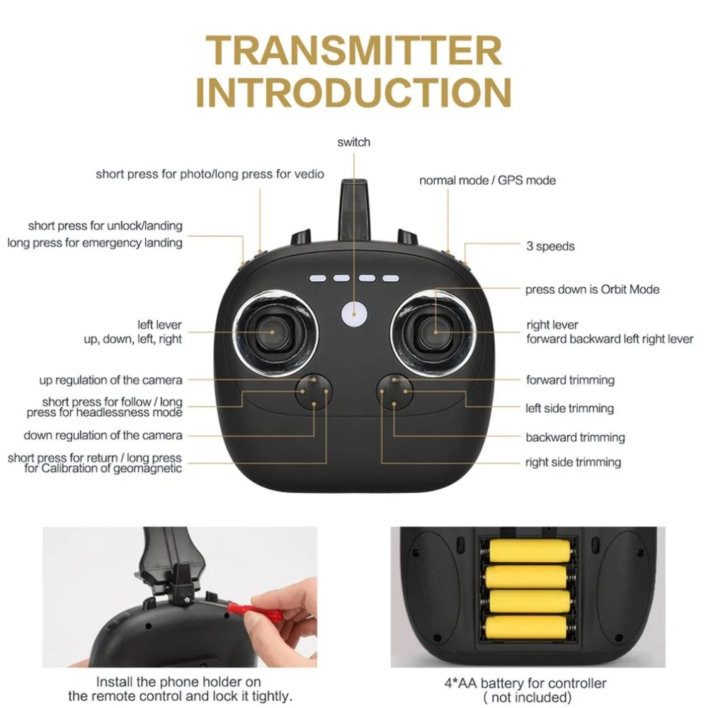 Радиоуправляемый Дрон X34C двойной режим 5,8G FPV с камерой HD 720P gps высота один ключ возврат Безголовый режим Радиоуправляемый квадрокоптер Дрон