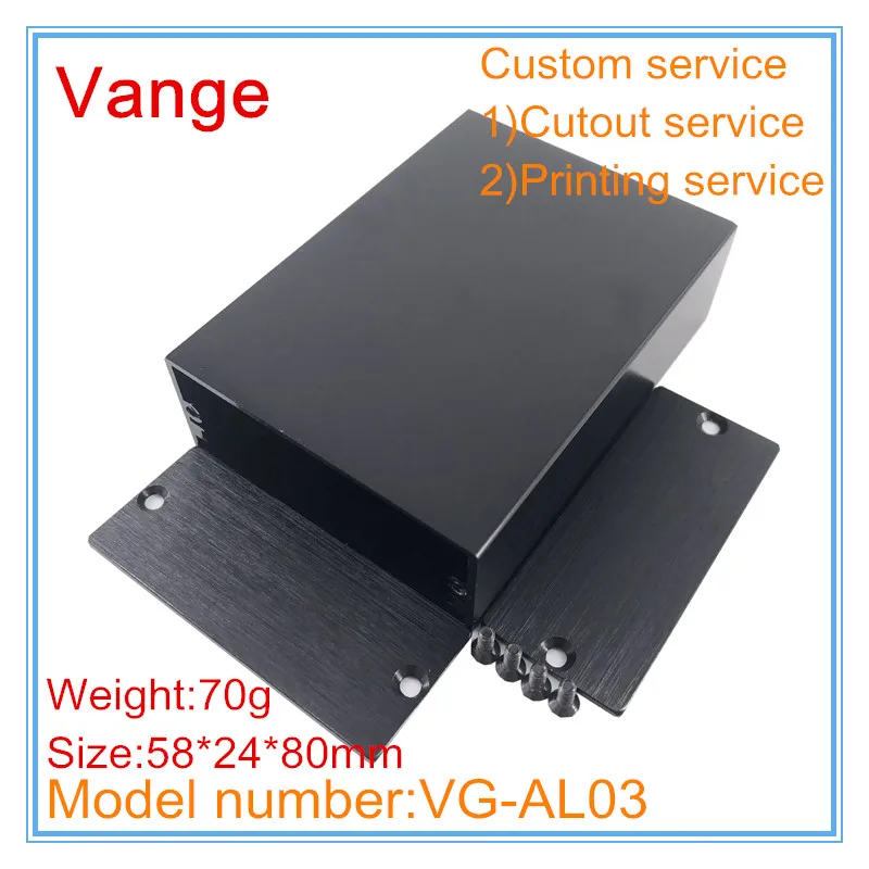 1pcs/lot injected mold metal boxes 58*24*80mm 6063-T5 aluminum instrument housing chassis black for amplifier | Обустройство дома