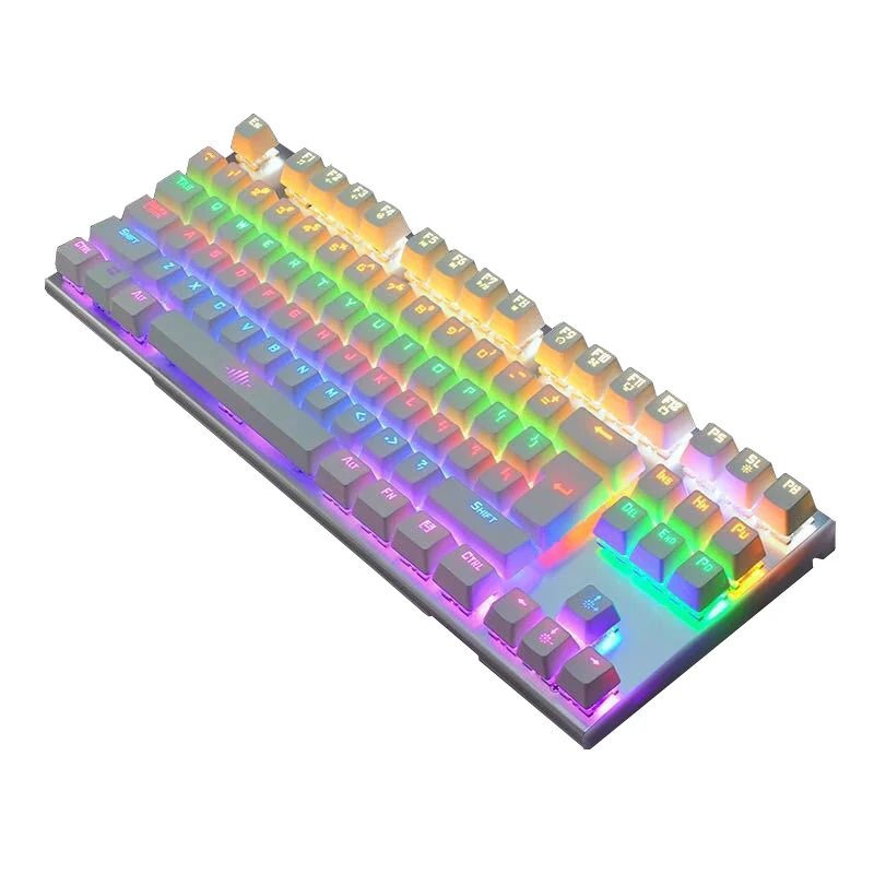Механическая клавиатура с радужной RGB подсветкой игровая Проводная USB защитой от