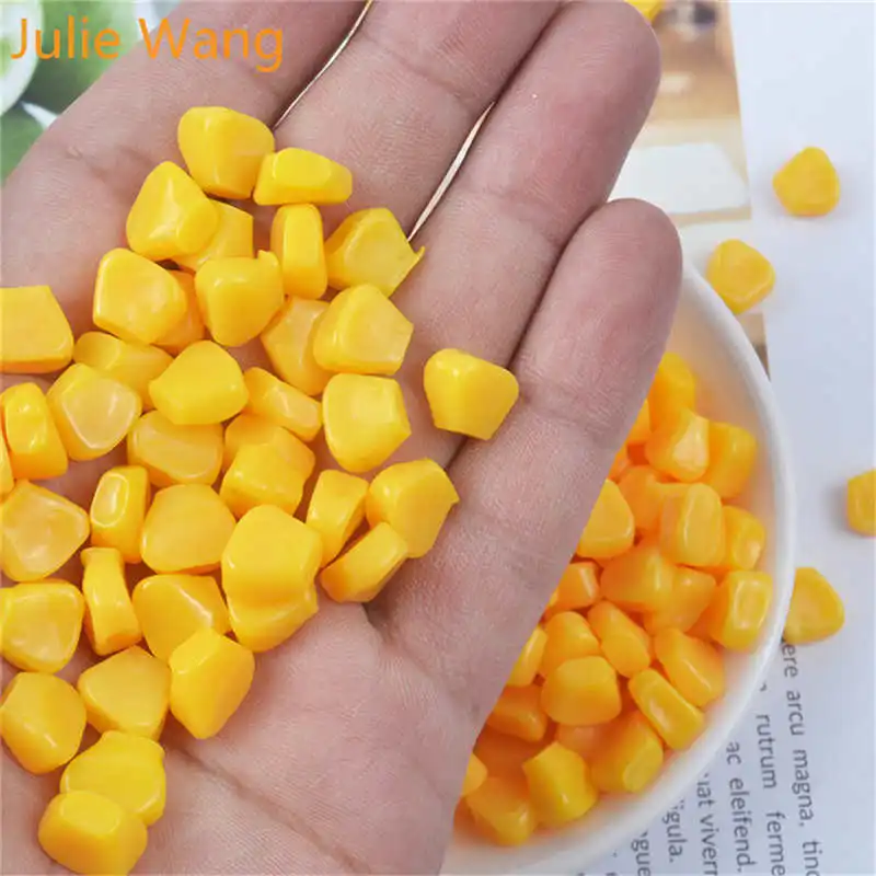 Julie Wang 20 шт полимерные Ядра Кукурузы амулеты искусственные продукты слизи