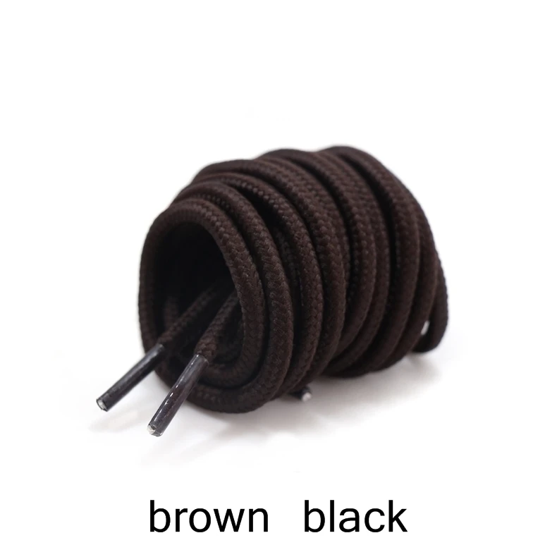 brown black 2 шт./лот, круглые полиэфирные шнурки для ботинок, однотонные классические ботинки martin, шнурки, повседневные спортивные ботинки, обувь на шнуровке 90 см/120 см/150 см Z025 - Цвет: brown black