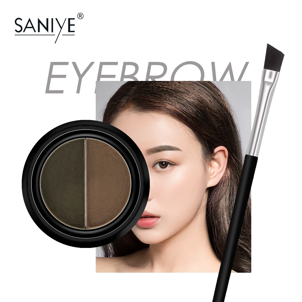 SANIYE, 2 цвета, профессиональная пудра для бровей, для бровей, ТИНТ, макияж, для бровей, коричневая, для бровей, с кистью, E028