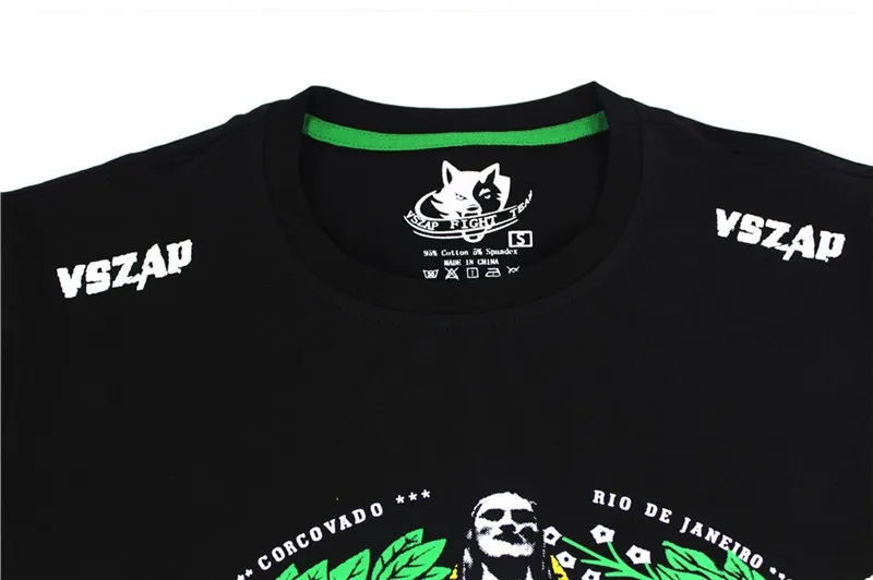 VSZAP ropa de muaythai футболка с коротким рукавом тренировки по борьбе фитнес ММА Бокс Jujitsu борьба с коротким рукавом пот