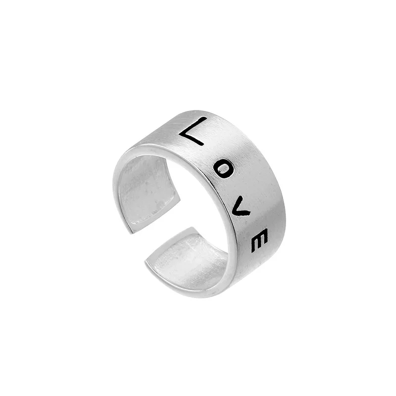 

Romantic LOVE Letter Women Gift 925 Sterling Silver Female Open Finger Rings Jewelry No Fade Drop Shipping Engagement Ring