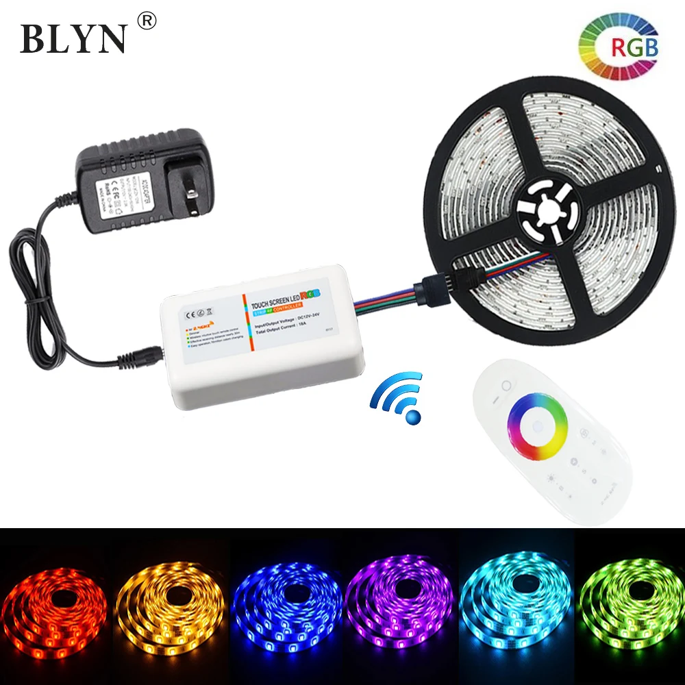 25 м RGB Светодиодная лента RF сенсорный пульт дистанционного управления DC12V водонепроницаемый 20 м 15 м в серии потолочный светильник с гибкой веревкой Светодиодный источник питания