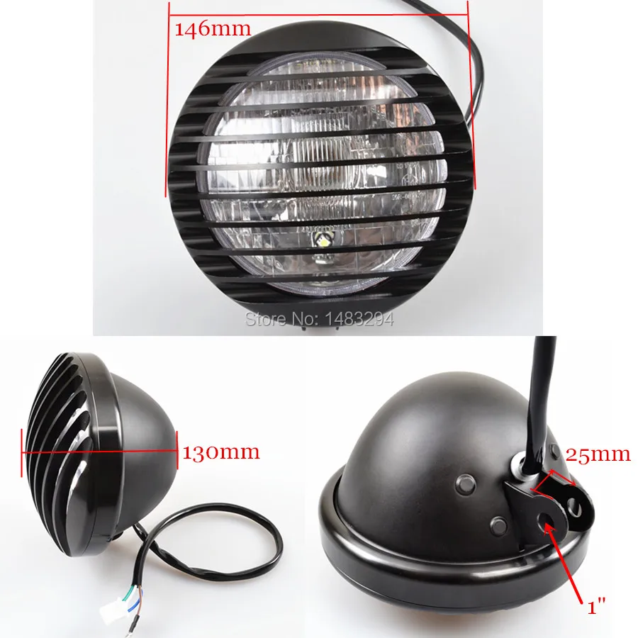 5 3/4 ''черная фара + Гриль Крышка из алюминиевого сплава подходит для Harley 2004 2014