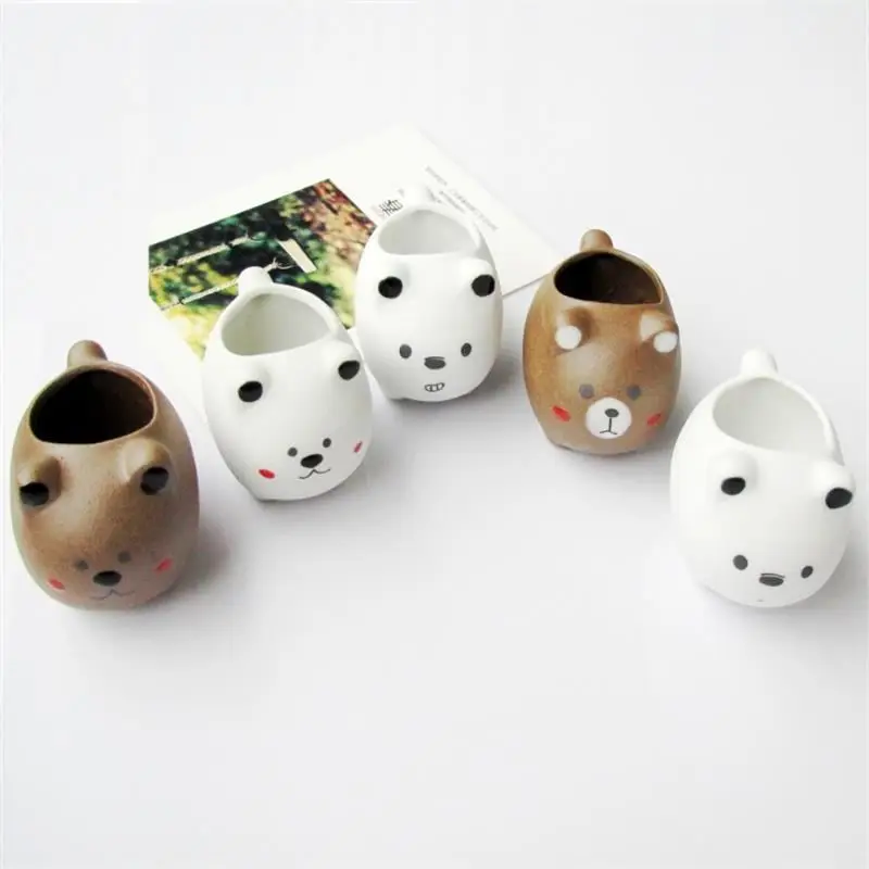 Cartoon Cute Bear Succulent Flower Pots Hot Sale Mini Planter Bonsai Decor Balcony Small Garden Wall Planter Desktop Office Home