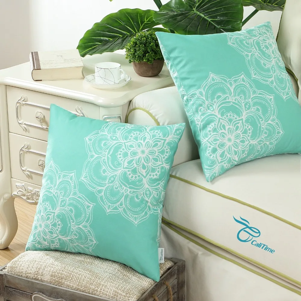 2 шт. квадратные подушки CaliTime Подушка раковина чехол домашний декор короткие