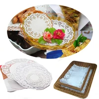 36pcs lace round paper doilies cake placemat pad rectangle mat vintage coasters wedding christmas table decoration kitchen tool