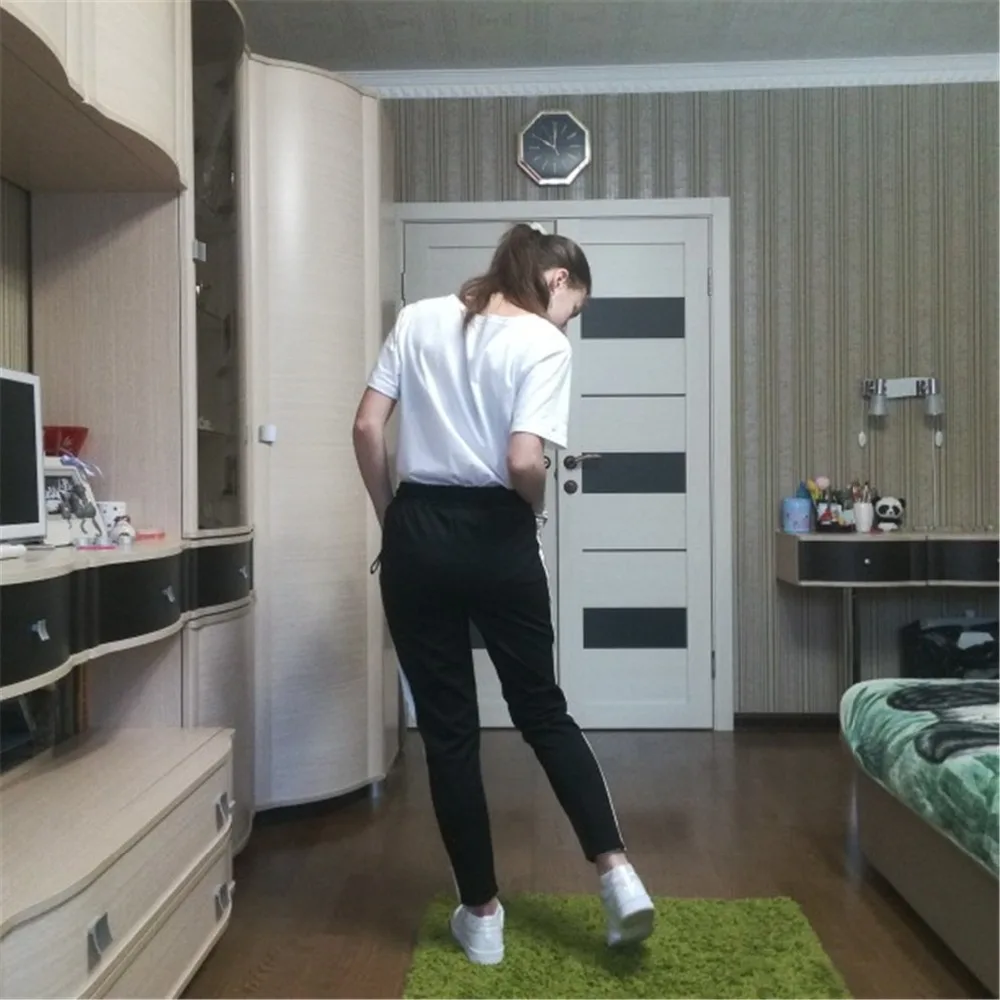 Новые полосатые штаны для бега, Тонкие штаны для танцев, женские спортивные штаны с боковыми линиями, спортивные женские брюки для фитнеса, свободные штаны