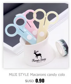 Personality color scissors pen type folding portable scissors safety hand scissors with protective cover office supplies