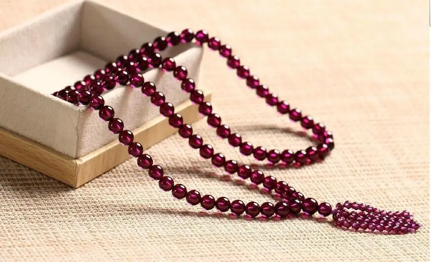 ddh001429 genuine Purple Stone garnet lady necklace natural chain pendant bead 28% Discount | Украшения и аксессуары