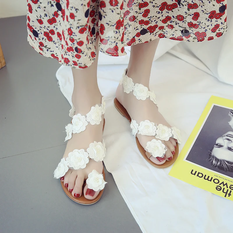 AARDIMI/Коллекция 2019 года летние женские сандалии с цветочным принтом Цвет белый
