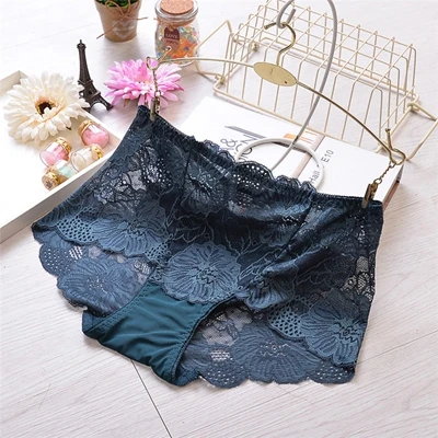 Зеленый Новинка, ropa interior femenina, женские трусы, Линжери, плюс размер, 5XL, кружевное прозрачное сексуальное нижнее белье, женские трусики - Цвет: Зеленый